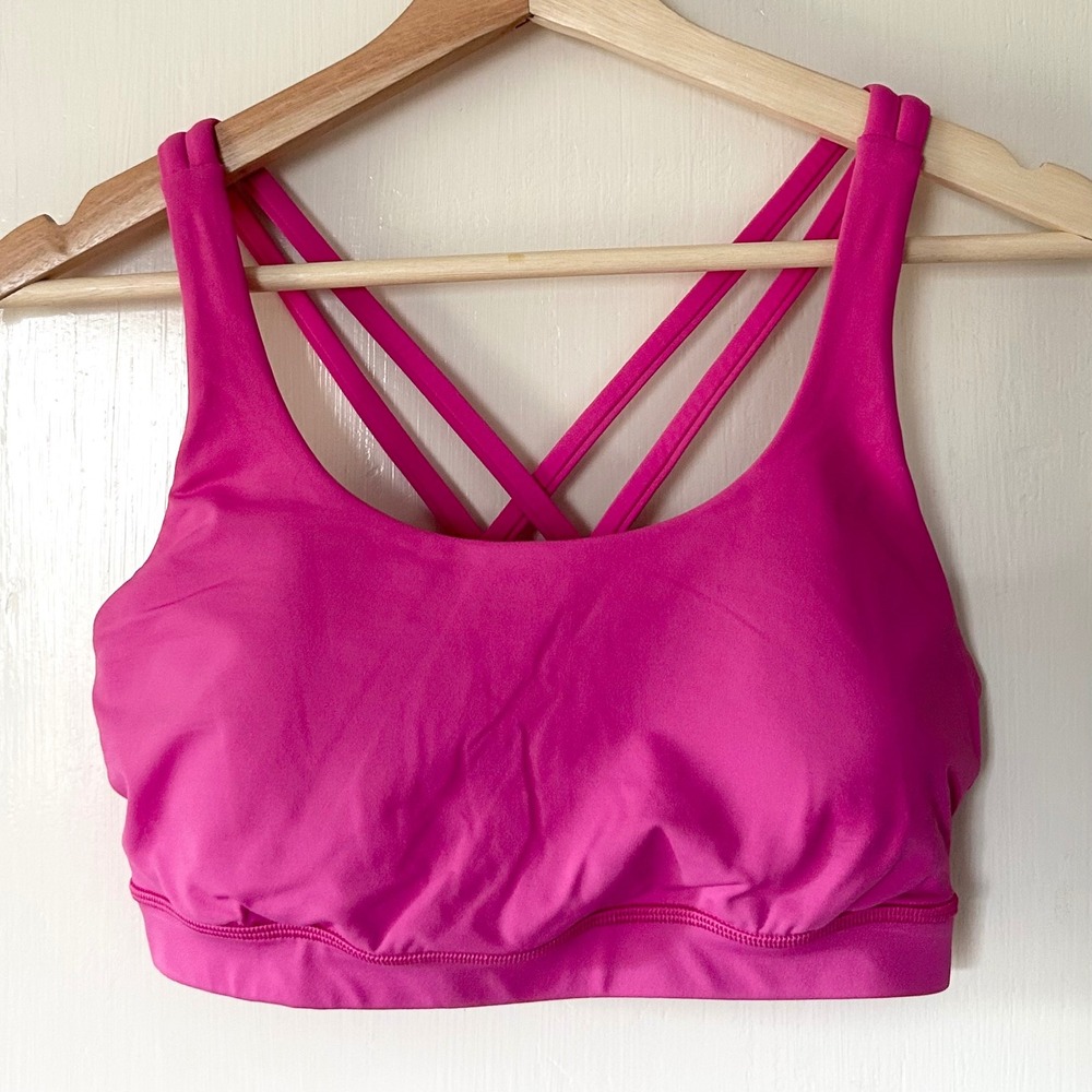 Lululemon Energy Bra *Medium Support, B–D Cups Ripened Raspberry 8 Gym Running - Picture 5 of 7